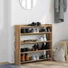 Vidaxl schoenenrek 80x25x81 cm bewerkt hout artisanaal eikenkleur