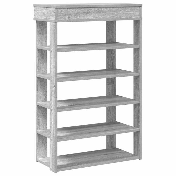 Vidaxl schoenenrek 60x30x98 cm bewerkt hout grijs sonoma