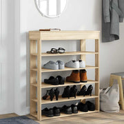 Vidaxl schoenenrek 80x30x98 cm bewerkt hout sonoma eikenkleurig - afbeelding 3