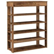 Vidaxl schoenenrek 80x30x98 cm bewerkt hout oud houtkleurig - afbeelding 2