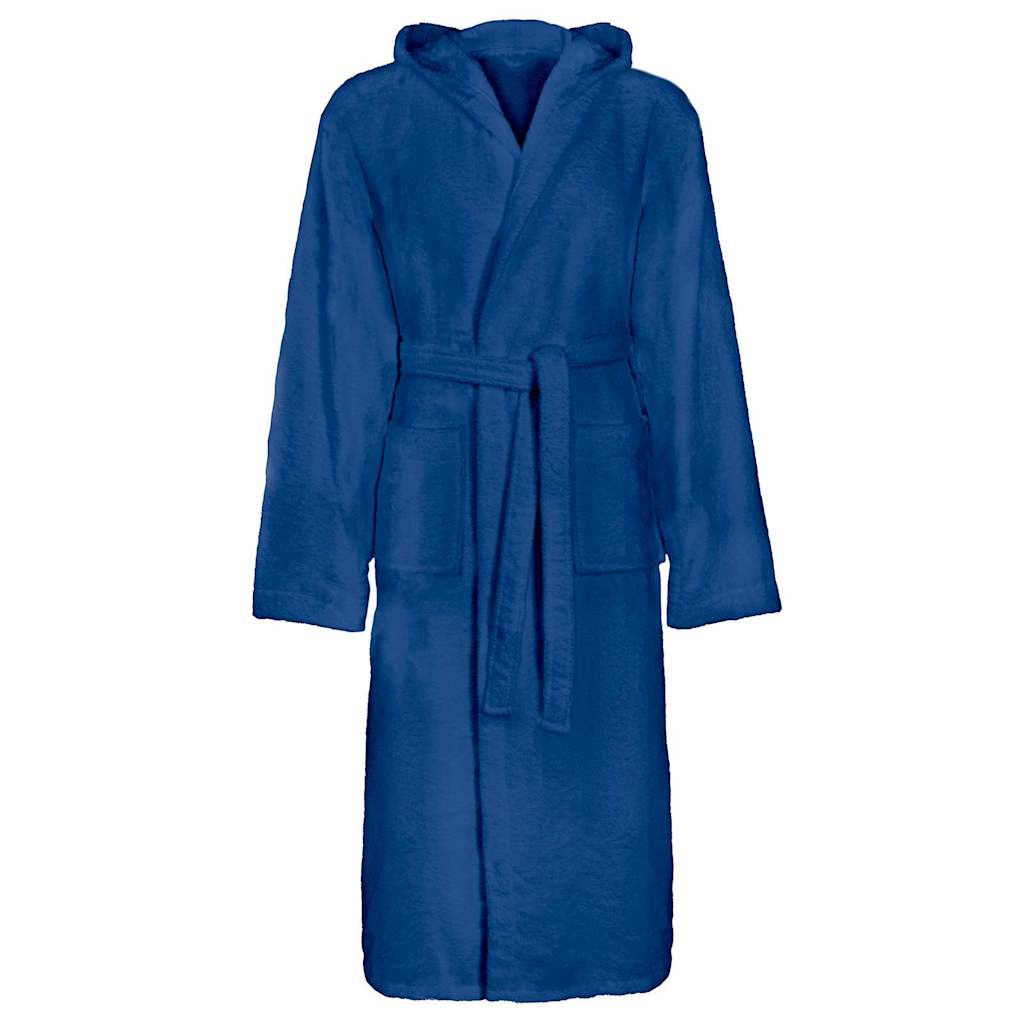 Vidaxl badjas kinn blauw l katoen