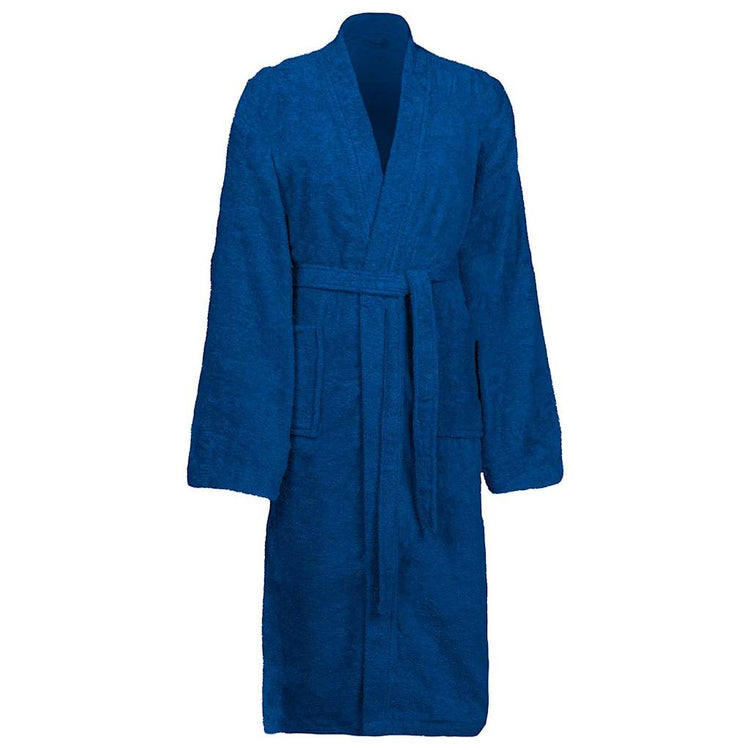 Vidaxl badjas kinn blauw xl katoen