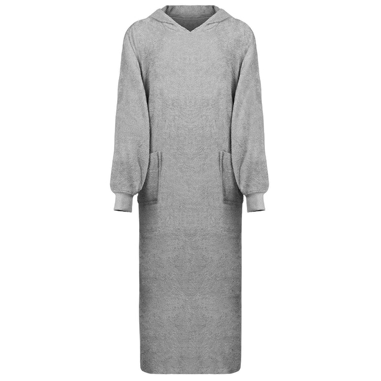 Vidaxl deken hoodie kinn grijs xxl katoen