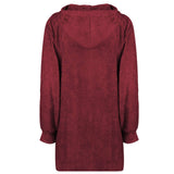 Vidaxl deken hoodie kinn rood l katoen - afbeelding 3