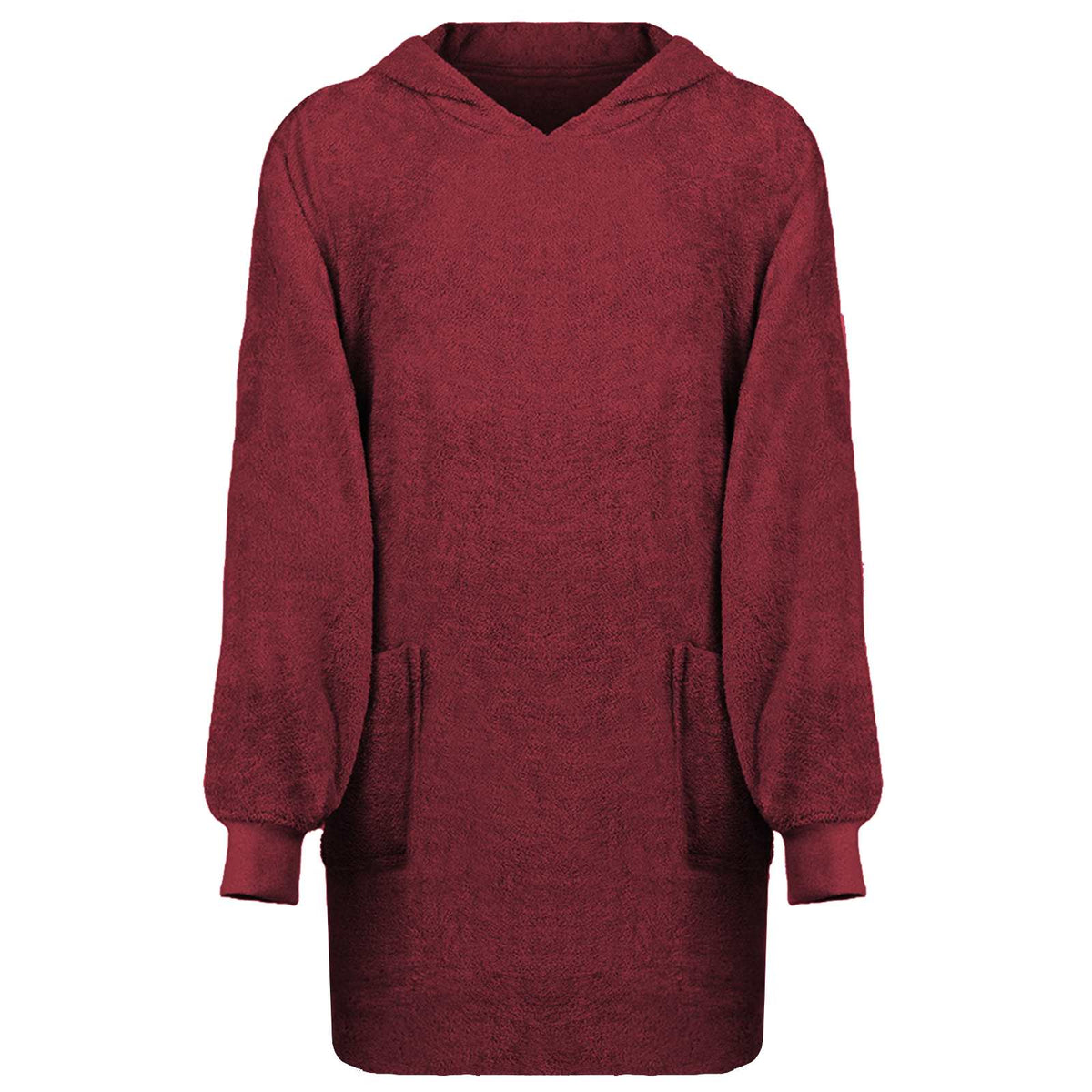 Vidaxl deken hoodie kinn rood l katoen