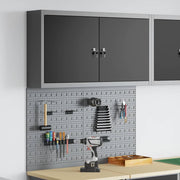 Vidaxl gereedschapskast set met plank 3 st zwart gepoedercoat staal - afbeelding 1