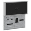 Vidaxl gereedschapskast set met plank 3 pcs zwart gepoedercoat staal