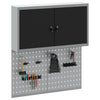 Vidaxl gereedschapskast set met plank 3 pcs zwart gepoedercoat staal
