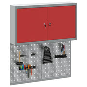 Vidaxl gereedschapskast set met plank 3 st rood gepoedercoat staal - afbeelding 3