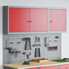 Vidaxl gereedschapskast set met plank 5 pcs rood gepoedercoat staal