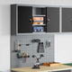 Vidaxl gereedschapskast set met plank 3 st zwart gepoedercoat staal
