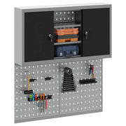 Vidaxl gereedschapskast set met plank 3 st zwart gepoedercoat staal - afbeelding 3