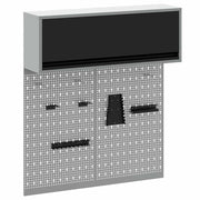 Vidaxl gereedschapskast set met plank 3 st zwart gepoedercoat staal - afbeelding 2