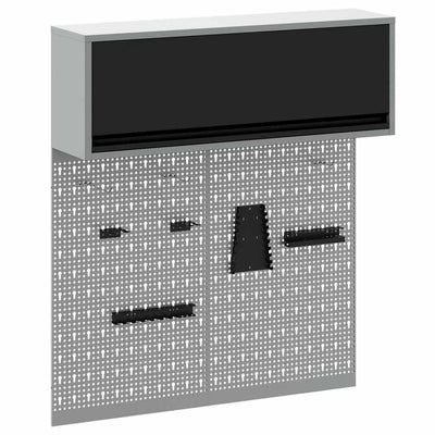 Vidaxl gereedschapskast set met plank 3 pcs zwart gepoedercoat staal