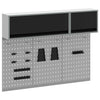 Vidaxl gereedschapskast set met plank 5 pcs zwart gepoedercoat staal