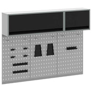 Vidaxl gereedschapskast set met plank 5 st zwart gepoedercoat staal - afbeelding 2