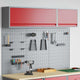 Vidaxl gereedschapskast set met plank 5 st rood gepoedercoat staal
