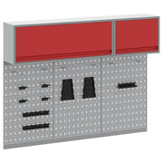 Vidaxl gereedschapskast set met plank 5 st rood gepoedercoat staal - afbeelding 2