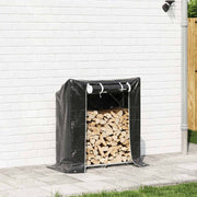 Vidaxl haardhoutrek met regenhoes 100,5x40,5x110,5 cm staal - afbeelding 3