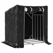 Vidaxl haardhoutrek met regenhoes 100,5x80,5x110,5 cm staal - afbeelding 2