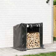 Vidaxl haardhoutrek met regenhoes 100,5x80,5x110,5 cm staal - afbeelding 3
