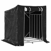 Vidaxl haardhoutrek met regenhoes 100,5x100,5x110,5 cm staal - afbeelding 2