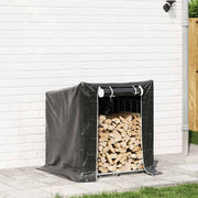 Vidaxl haardhoutrek met regenhoes 100,5x100,5x110,5 cm staal - afbeelding 3