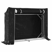 Vidaxl haardhoutrek met regenhoes 151x40,5x110,5 cm staal - afbeelding 2