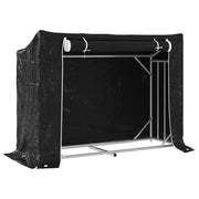 Vidaxl haardhoutrek met regenhoes 151x60,5x110,5 cm staal - afbeelding 2