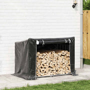 Vidaxl haardhoutrek met regenhoes 150,5x100,5x110,5 cm staal - afbeelding 3