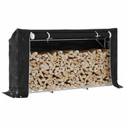 Vidaxl haardhoutrek met regenhoes 200,5x41x110,5 cm staal - afbeelding 1