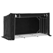 Vidaxl haardhoutrek met regenhoes 200,5x80,5x110,5 cm staal - afbeelding 2