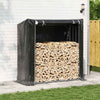 Vidaxl haardhoutrek met regenhoes 200x80x200 cm gegalvaniseerd staal