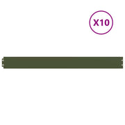 Vidaxl gazonranden 10 st 10x103 cm koudgewalst staal olijfgroen - afbeelding 2