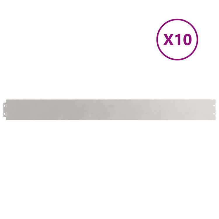 Vidaxl gazonrand 10 st 10 x 103 cm roestvrij staal zilver