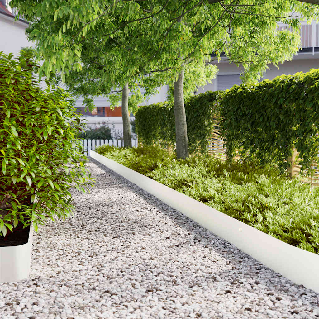 Vidaxl gazonranden 10 st 20x103 cm koudgewalst staal wit