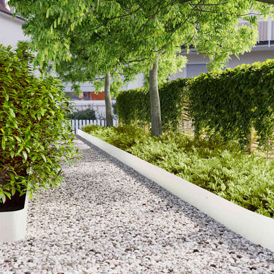 Vidaxl gazonranden 10 st 20x103 cm koudgewalst staal wit