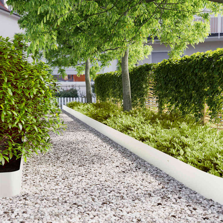 Vidaxl gazonrand 10 st 20 x 103 cm koudgewalst staal wit