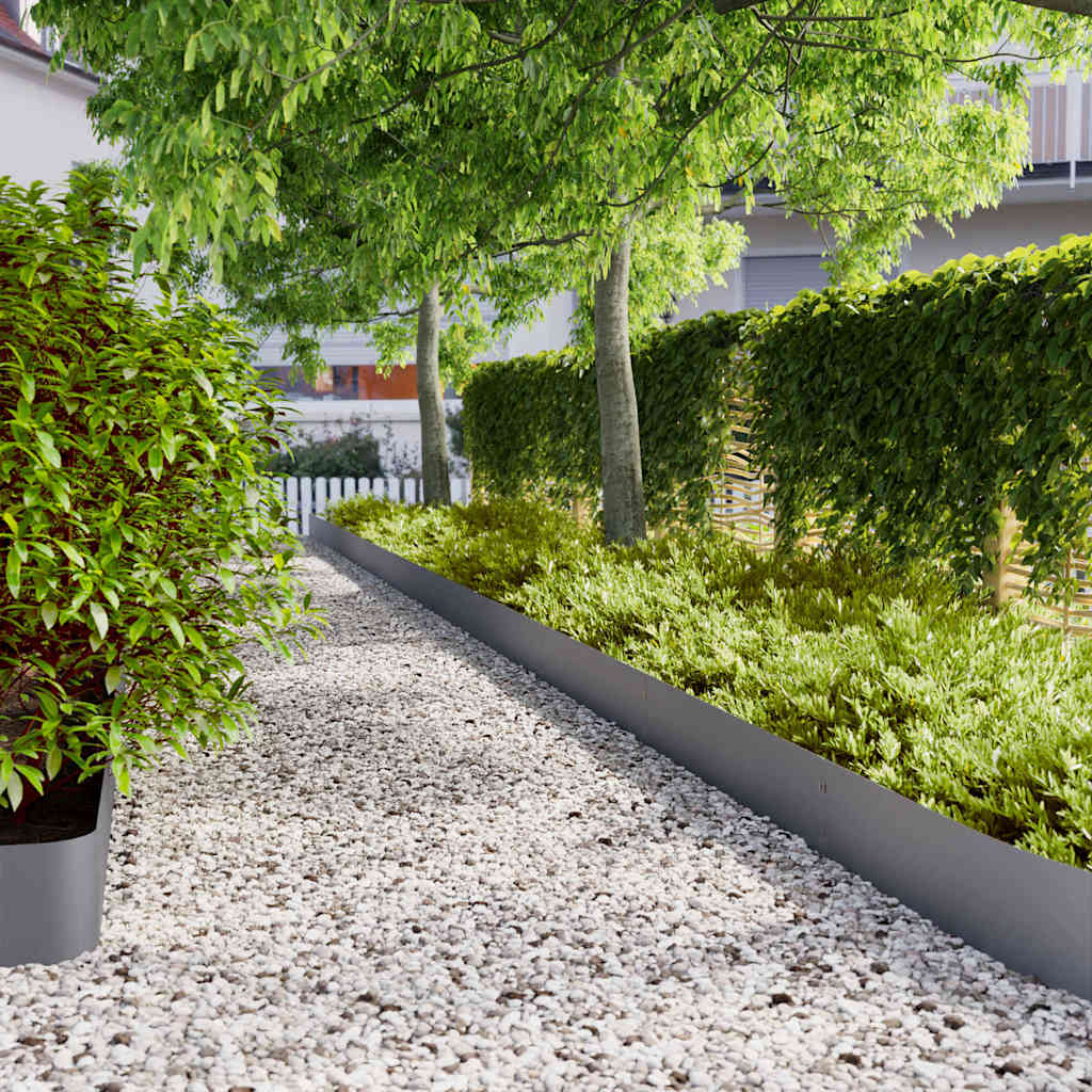 Vidaxl gazonrand 10 st 20 x 103 cm koudgewalst staal antraciet