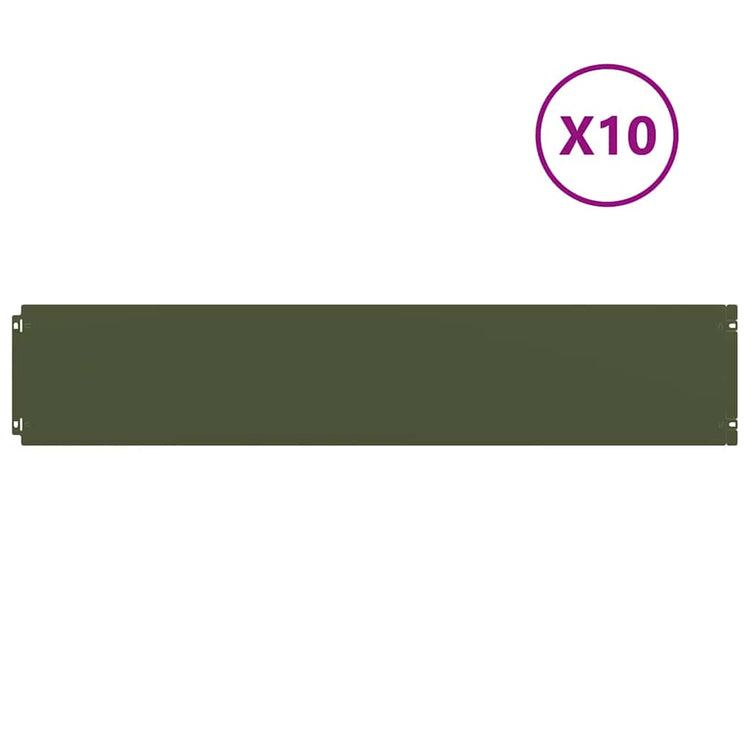 Vidaxl gazonrand 10 st 20 x 103 cm koudgewalst staal olijfgroen