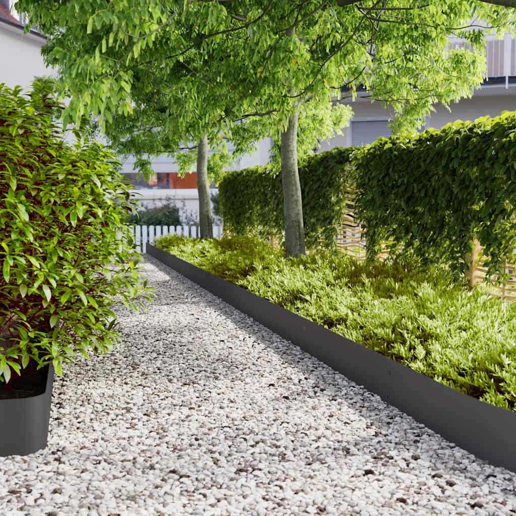 Vidaxl gazonrand 30 st 20 x 103 cm koudgewalst staal zwart