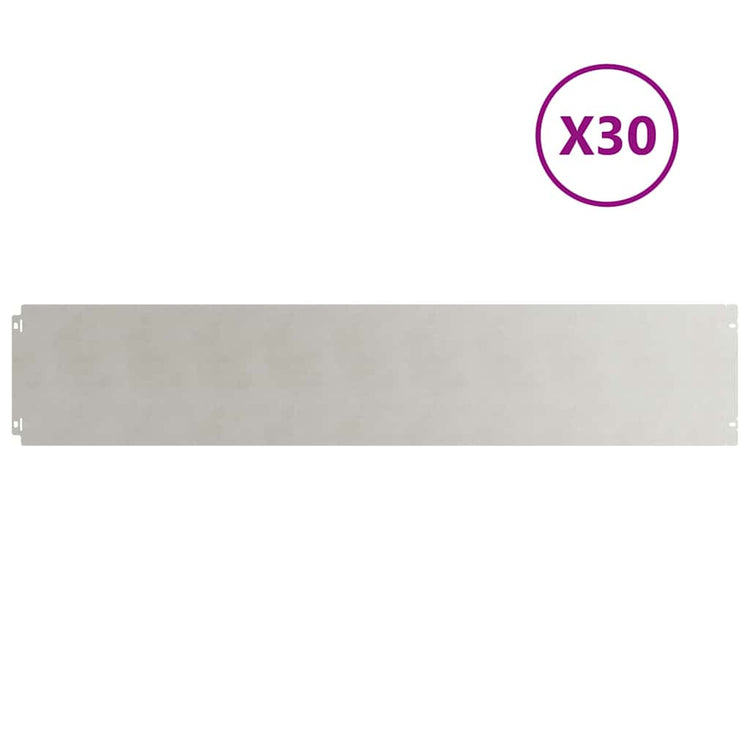 Vidaxl gazonrand 30 st 20 x 103 cm roestvrij staal zilver