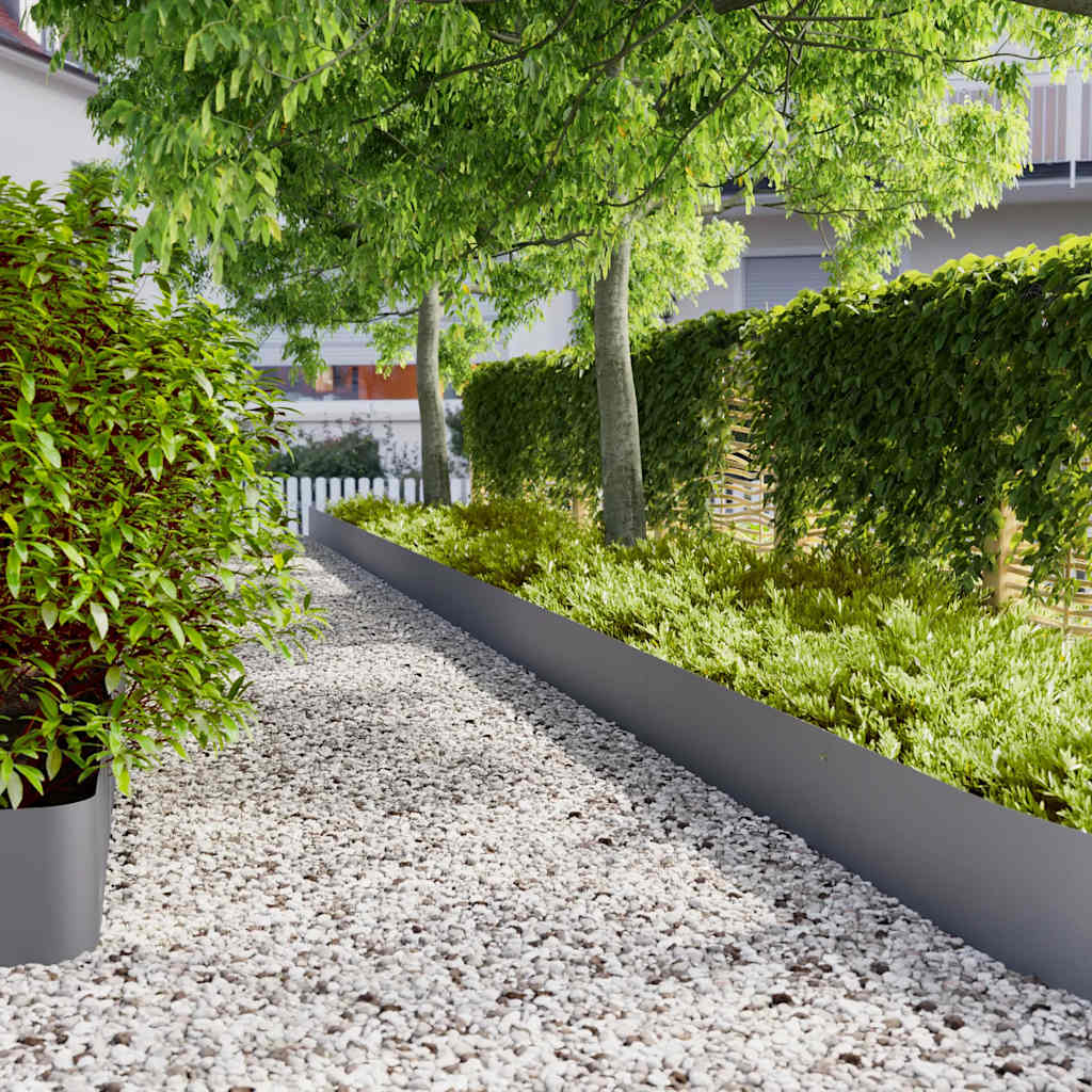 Vidaxl gazonrand 10 st 25 x 103 cm koudgewalst staal antraciet