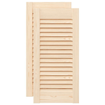 Vidaxl kastdeuren met lamellen 2 st 61,5x29,5 cm massief grenenhout