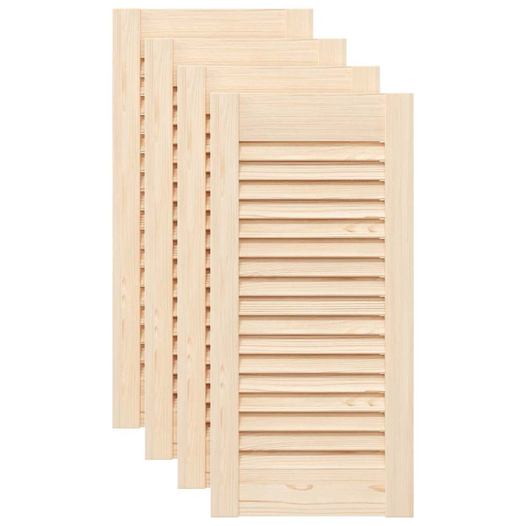 Vidaxl kastdeuren met lamellen 4 st 61,5x29,5 cm massief grenenhout