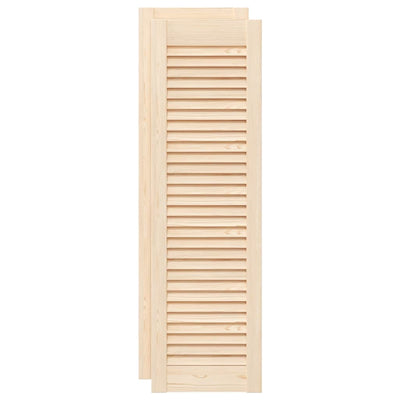 Vidaxl kastdeuren met lamellen 2 st 99x29,5 cm massief grenenhout