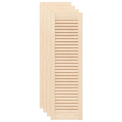 Vidaxl kastdeuren met lamellen 4 st 99x29,5 cm massief grenenhout