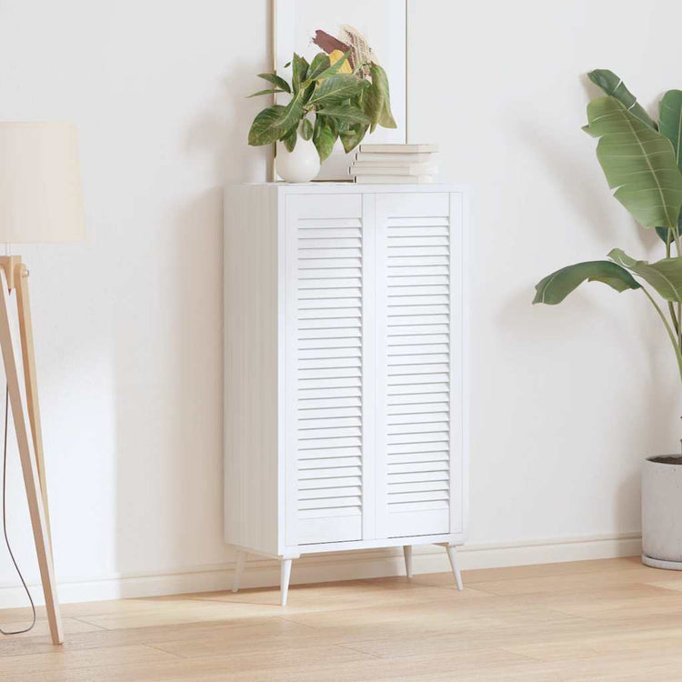 Vidaxl kastdeuren louvredesign 2 st 99x29,5 cm wit