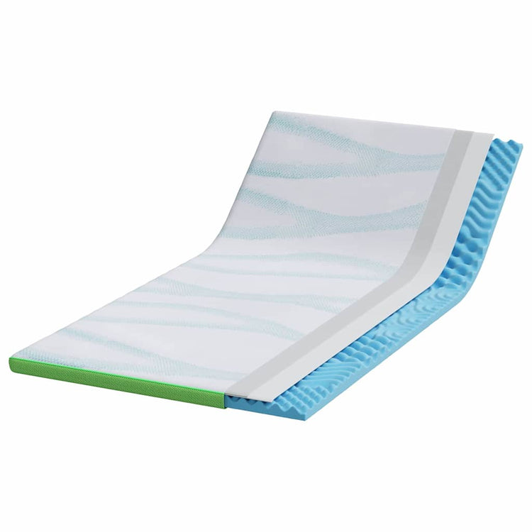 Vidaxl matrastopper wit en groen 100 x 200 cm jacquard stof