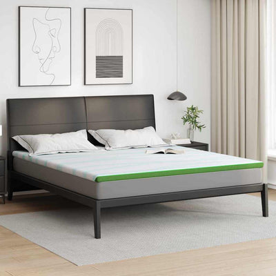 Vidaxl matrastopper wit en groen 180 x 200 cm jacquard stof